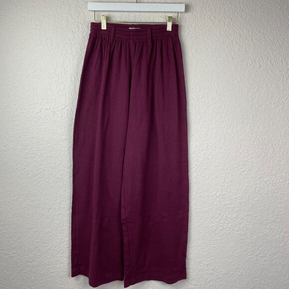 Wet Seal Burgundy Wide Leg Pants - Picture 2 of 7